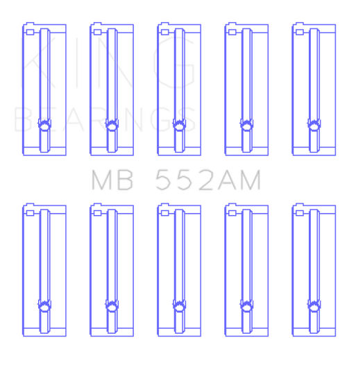 King Engine Bearings Toyota 3T/Tg/12T/4Tg (Size +0.25mm) Main Bearing Set - MB552AM0.25 Photo - Primary