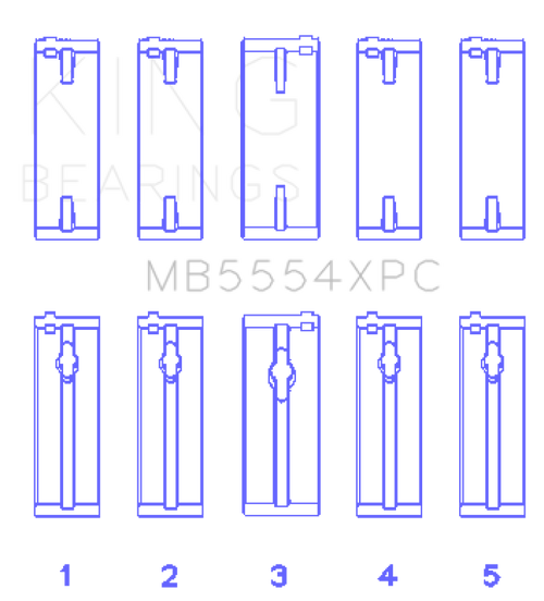 King Engine Bearings Toyota 3Sgte/16V 2.0L (Size STDX) Main Bearing Set - MB5554XPCSTDX Photo - Primary
