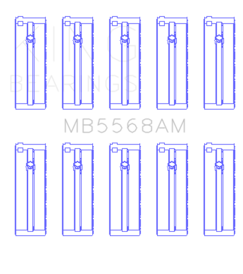 King Engine Bearings Honda D16A/Y/Z H22A4 F23A (Size +0.50mm) Main Bearing Set - MB5568AM0.5 Photo - Primary