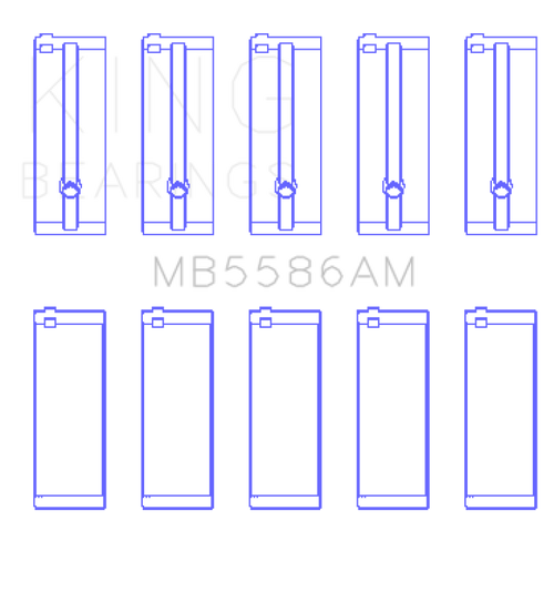 King Engine Bearings Isuzu 4Ze1 Sohc 8V (Size +0.50mm) Main Bearing Set - MB5586AM0.5 Photo - Primary