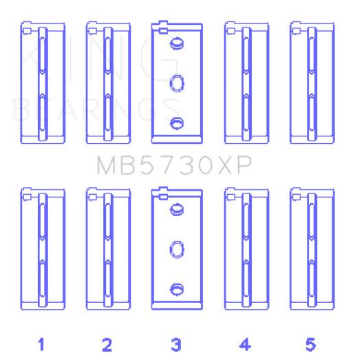 King Engine Bearings Lancia DElta Integrale (Size STDX) Main Bearing Set - MB5730XPSTDX Photo - Primary