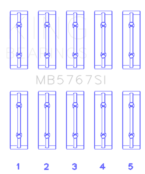 King Engine Bearings Nissan Hr15/16DE (Size +0.50mm) Main Bearing Set - MB5767SI0.5 Photo - Primary