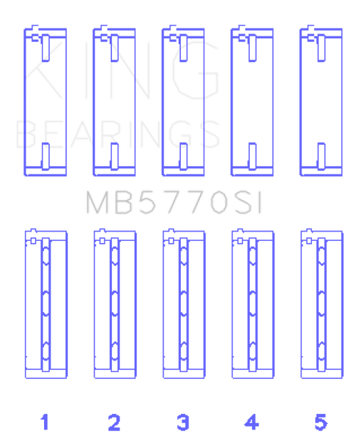 King Engine Bearings Nissan Vk45Dd/E/Vk50Ve/Vk56DE/Vd (Size +0.25mm) Main Bearing Set - MB5770SI0.25 Photo - Primary