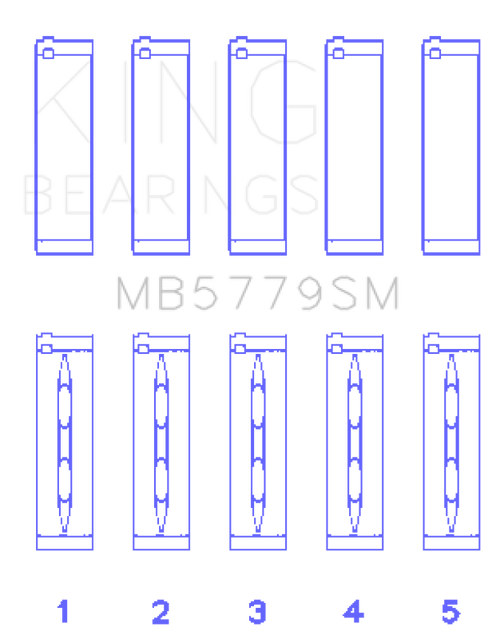 King Engine Bearings Audi CDaa/CDha/CDhb/CDab (Size +0.25mm) Main Bearing Set - MB5779SM0.25 Photo - Primary