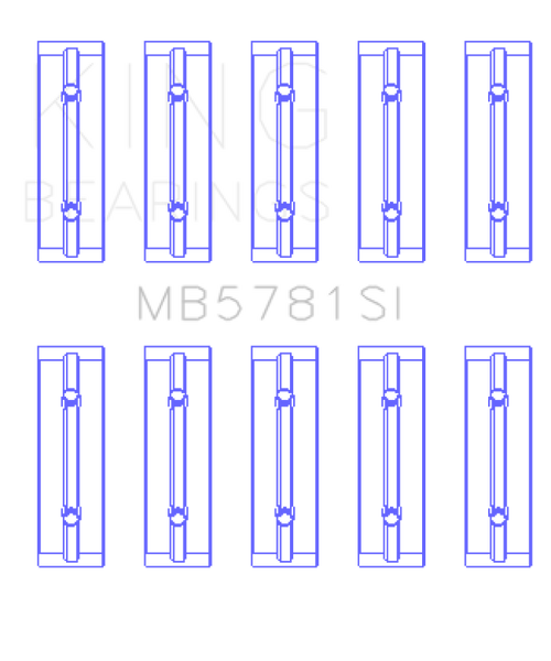 King Engine Bearings Nissan Mr18DE/Mr20DE Renault M4R 700/01/04 (Size +0.50mm) Main Bearing Set - MB5781SI0.5 Photo - Primary