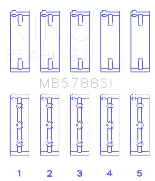 King Engine Bearings Suzuki J24B (Size +0.25mm) Main Bearing Set - MB5788SI0.25 Photo - Primary