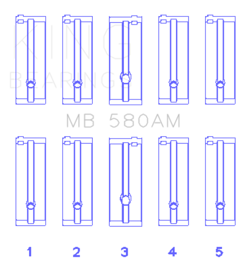 King Engine Bearings Toyota 21R/(Size +1.0mm) Main Bearing Set - MB580AM1.0 Photo - Primary