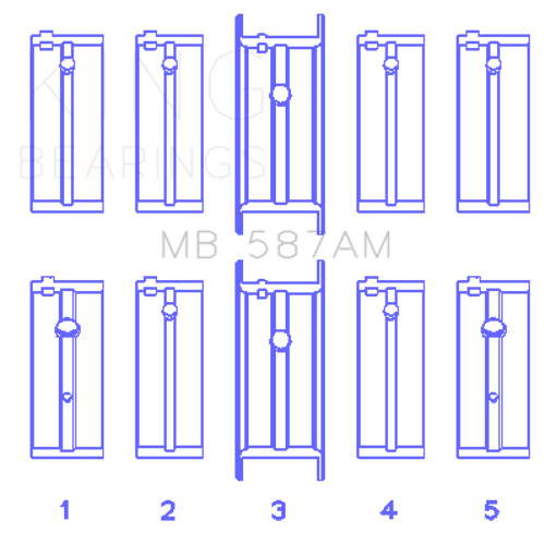 King Engine Bearings Nissan L20B/Z20/Z22/Z24 (Size +0.25mm) Main Bearing Set - MB587AM0.25 Photo - Primary