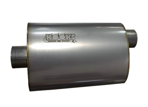 Kooks 2.5in. Oval Center/Offset Muffler 12in. Long Body Stainless Steel - MUF-009 Photo - Unmounted