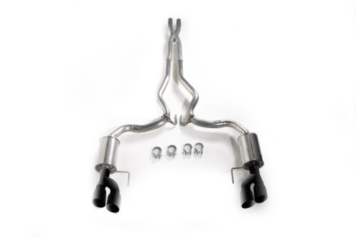 Roush 18-23 Mustang 5.0L V8 Black Tip Cat Back Exhaust Kit (Quad Tip Non-Active) - 422093-BLK Photo - Primary