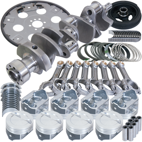 Eagle Chevy 350 1Pc 3.750in Crank 5.700in I-Beam Rods 4.030in Pistons 168 Tooth FP Balanced Assembly - B15404L03068 Photo - Primary