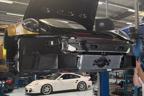 CSF 2019+ 992.1/992.2 Porsche 911(3.0LT Base/T/S/4/4S/GTS/4 GTS) High Perf Center Aluminum Radiator - 7243 Photo - Mounted
