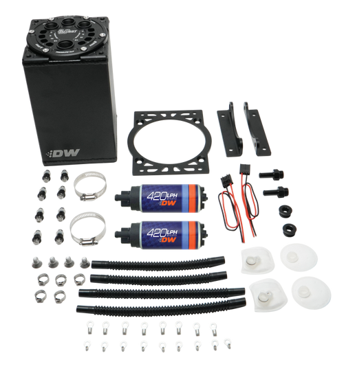 DeatschWerks 3.0L Staged Surge Tank w/ DW420 Fuel Pumps - 6-421-30ST Photo - lifestyle view