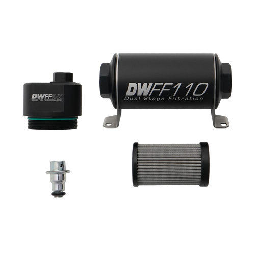 DeatschWerks DWFFR-X 110mm Billet Fuel Filter Regulator - 10 Micron - 8-FFR-110-010K Photo - Primary
