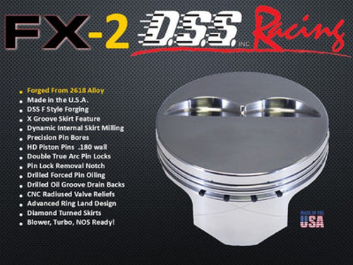 DSS 7cc dish, 4v stroker piston for 9.50" rods