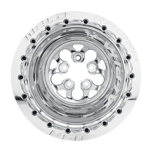 Weld Alpha-1 15x15 / 5x4.75 BP / 3in. BS Polished Wheel - Polished Double Beadlock MT - 83P-515276MP Photo - Close Up