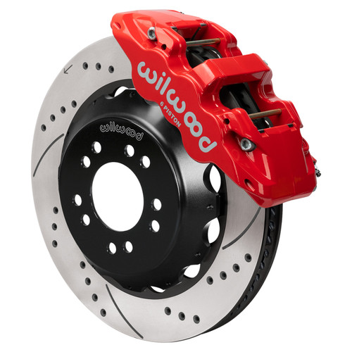 Wilwood Ford Mustang II Ford Aero6 Front Brake Kit w/ 14.00in Drilled & Slotted Rotor - Red - 140-18367-DR Photo - Primary