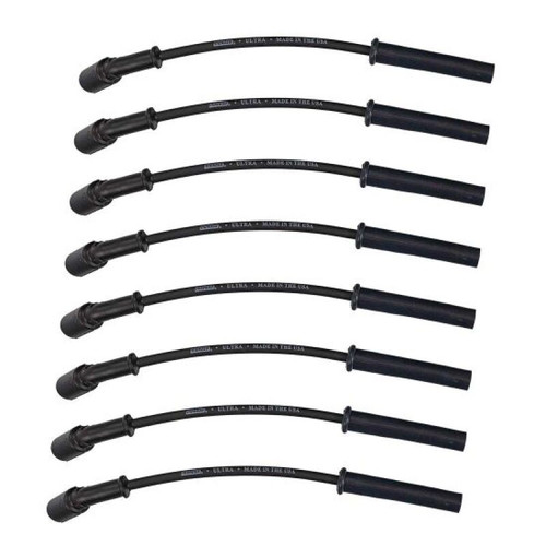 Moroso 99-13 GM LS/LQ 4.8/5.3/5.7/6.0/6.2L Ultra350 8mm Multi-Angle Boot Spark Plug Wire Set - Black - 51037 User 1