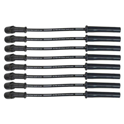 Moroso 99-13 GM LS/LQ 4.8/5.3/5.7/6.0/6.2L Ultra 40 8.5mm Multi-Angle Boot Spark Plug Wire Set - Blk - 73757 User 1