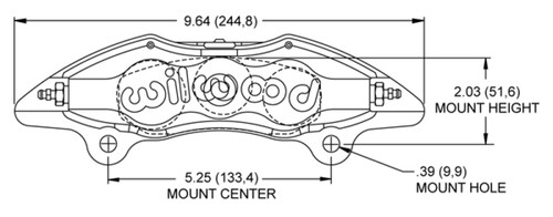 Wilwood DynaPro DP6 Lug Mount Polished Alum. Caliper 1.62in/1.12in/1.12in Piston .81in Rotor - Right - 120-10128-P Photo - Primary
