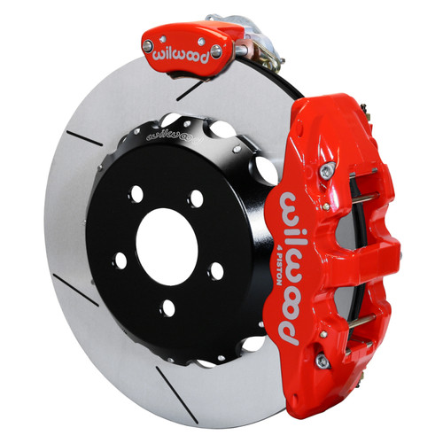 Wilwood kit rear AERO4 C7 vette front spindle 14.00X 1.10 rotor GT red - 140-17142-R Photo - Primary