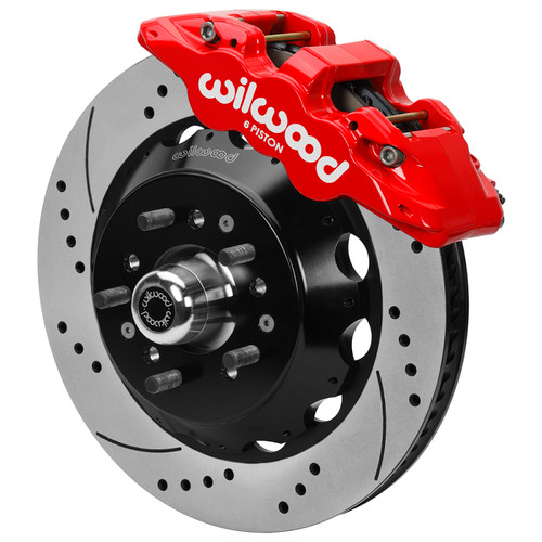 Wilwood kit front AERO6 impala 65-68 drum 14.00 rotor drilled red - 140-17737-DR Photo - Primary