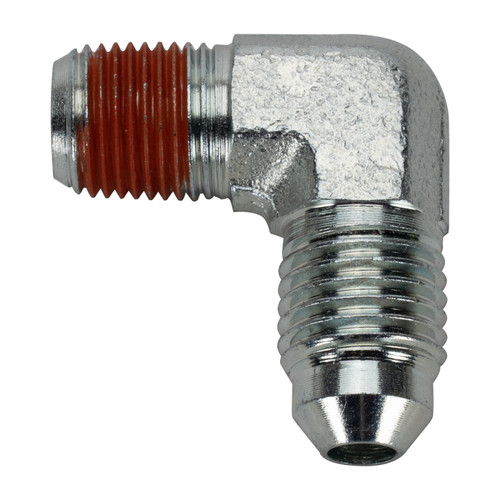Wilwood fitting 90 deg elbow -4 AN male TO1/8-27 NPT zinc steel W/VIBRASEAL W/CAPS - 220-16896 Photo - Primary