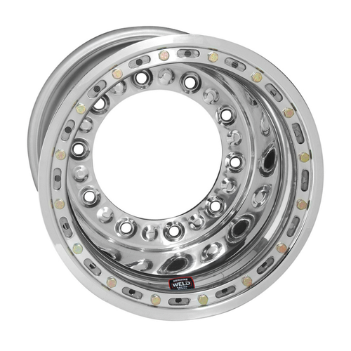 Weld Wide 5 HS 15x14 / 5x10.25 / 4 BS - Polished Shell - Black Mod OBL - Polished Cover Wheel - 571-5454M-6 Photo - Primary