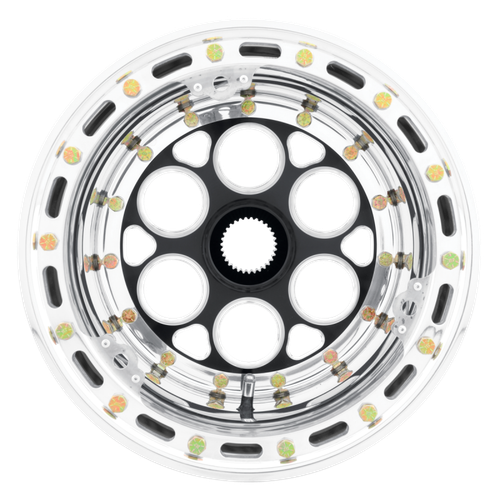 Weld Magnum Midget Sprint 13x10 / 31-Spline / 4 BS - Black Center - Polished Shell - Non-BL Wheel - 734B-31015 Photo - Close Up