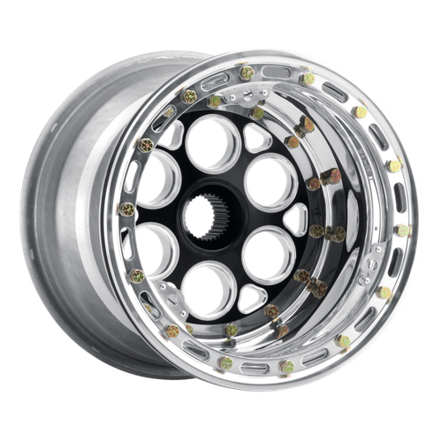 Weld Magnum Midget Sprint 13x10/31-Spline/3 BS - Black Center - Polished Shell - Polished OBL Wheel - 734B-31023 Photo - Primary