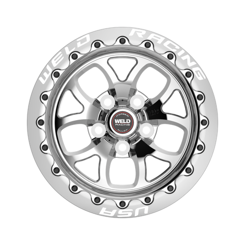 Weld S76 Beadlock 15x10/5x114.3/6.5 BS/3.18 HB-Polished Center-Polished Shell-Black SBL MT Wheel - 76MP510A65F Photo - Close Up