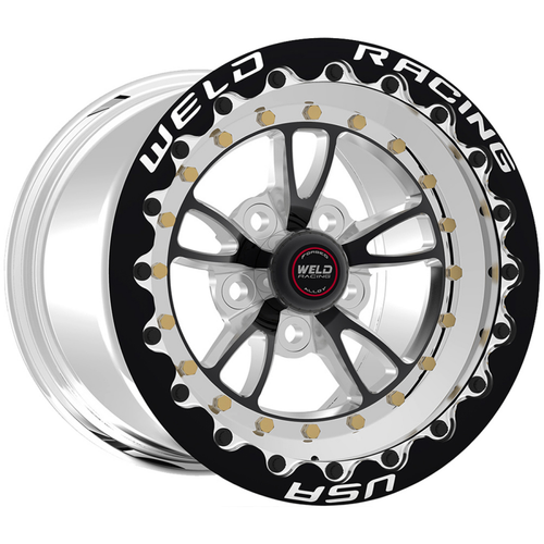 Weld Full Throttle Beadlock 15x10/5x4.5/3.5 BS/3.18 HB-Black Cntr-Polished Shell-Black SBL MT Wheel - 793B510206F Photo - Primary