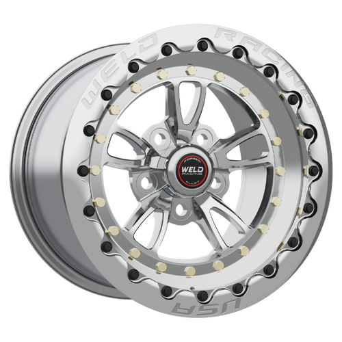 Weld Full Throttle Beadlock 15x10/5x4.5/7.5 BS/3.18 HB-Polished Cntr-Pol. Shell-Pol. SBL MT Wheel - 793P510214G Photo - Primary