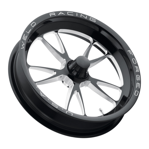 Weld Full Throttle Frontrunner 17x2.15 / Anglia Spindle / 0 BS - Gloss Black Milled - Non-BL Wheel - 82C-17000-B Photo - Close Up