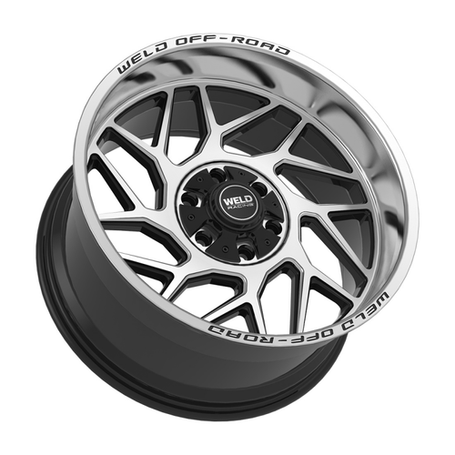 Weld Fulcrum 20x9 / 8x165.1 / 5 BS / 125.1 HB - Gloss Black Machined - Non-BL Wheel - W11809082500 Photo - Close Up