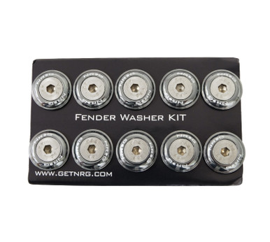 NRG Fender Washer Kit w/Rivets For Metal (Silver) - Set of 10