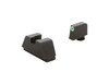 AMERIGLO OPTIC COMPATIBLE SIGHT SET FOR GLOCK® - GL-411 XL TALL GREEN TRITIUM WHITE OUTLINE .315 FRONT FLATBLACK.394" REAR