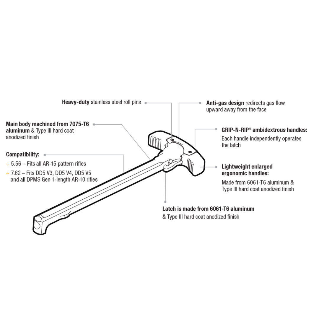 DANIEL DEFENSE GRIP-N-RIP® AR-15 CHARGING HANDLE
