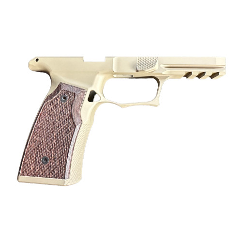 SHAPRS BROS. SBGM08-G2 365 IMPROVED GRIP MODULE (P365 X MACRO) - FDE WITH WENGE WOOD GRIPS - MANUAL SAFETY CUT