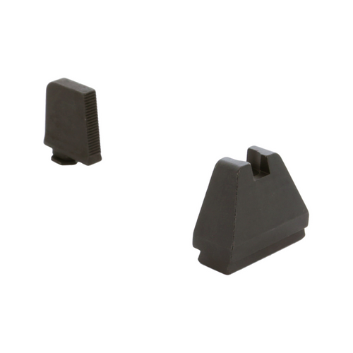 OPTIC COMPATIBLE SIGHT SET FOR GLOCK® - GL-808 - 9XL TALL BLACK SERRATED .500 FRONT, FLAT BLACK .600 REAR