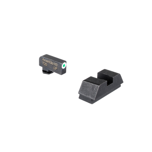AMERIGLO OPTIC COMPATIBLE SIGHT SET FOR GLOCK® GL-480 - 1L TALL WHITE OUTLINE TRITIUM .220” FRONT, FLAT BLACK .295” REAR