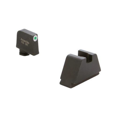 AMERIGLO OPTIC COMPATIBLE SIGHT SET FOR GLOCK GL-491 - 3XL TALL GREEN TRITIUM WHITE OUTLINE .365 FRONT, FLATBLACK .451 REAR