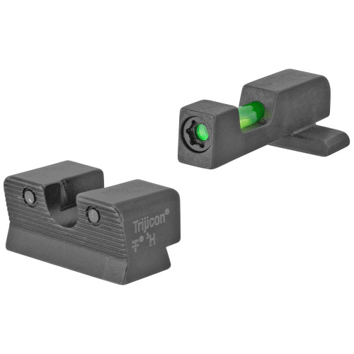 TRIJICON DI™ NIGHT SIGHT SET - FOR SPRINGFIELD ARMORY® XD-S®, XD-E - FRONT: BLACK OUTLINE / GREEN TRITIUM / GREEN FIBER, REAR: BLACK OUTLINE / GREEN TRITIUM