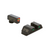 TROOPER SIGHT SET FOR GLOCK® GEN 5 9MM/.40, GL-818 - GREEN TRITIUM ORANGE OUTLINE FRONT, GREEN TRITIUM BLACK OUTLINE SERRATED SQ REAR