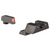 TRIJICON HD™ NIGHT SIGHTS - GLOCK STANDARD FRAMES - FRONT: ORANGE OUTLINE / GREEN TRITIUM, REAR: BLACK OUTLINE / GREEN TRITIUM