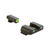 AMERIGLO CUSTOM CLASSIC SIGHT SET FOR GLOCK® GEN 1-4 9MM/.40/.380, GEN 5 10MM/.45 GL-243 - GREEN TRITIUM LUMIGREEN OUTLINE FRONT, GREEN TRITIUM WHITE OUTLINE REAR