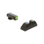AMERIGLO PROTECTOR SIGHT SET FOR GLOCK® 42,43,43X,48 GL-352 - GREEN TRITIUM LUMIGREEN OUTLINE FRONT, BLACK SERRATED U NOTCH REAR