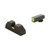 AMERIGLO CAP SIGHT SET FOR GLOCK® GEN 1-4 10MM/.45/.357 GL-615 - GREEN TRITIUM LUMIGREEN SQUARE OUTLINE FRONT, LUMIGREEN LINE (NON TRITIUM) REAR
