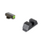 AMERIGLO PROTECTOR SIGHT SET FOR GLOCK® GEN 1-4 9MM/.40/.380, GEN 5 10MM/.45 - GL-701 - GREEN TRITIUM LUMIGREEN OUTLINE FRONT, BLACK SERRATED REAR