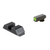 AMERIGLO PROTECTOR SIGHT SET FOR GLOCK® GEN 1-4 9MM/.40/.380, GEN 5 10MM/.45 - GL-701 - GREEN TRITIUM LUMIGREEN OUTLINE FRONT, BLACK SERRATED REAR